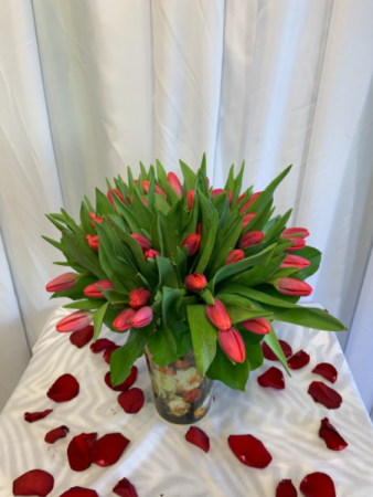 Hot Pink Tulips  Exotic arrangement 