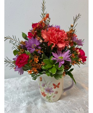 Hug in a Mug Ceramic Mug with Fresh Floral
