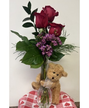 Huggable Bear Vase Arrangement 