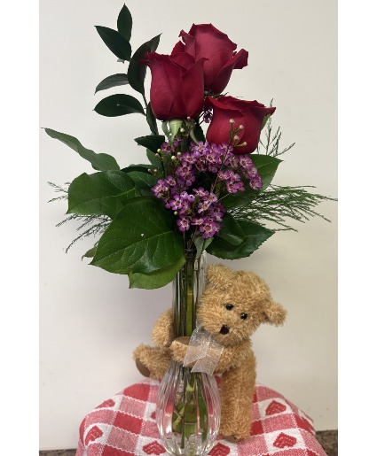 Huggable Bear Vase Arrangement 
