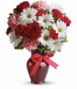 Hugs and Kisses Bouquet with Red Roses 
