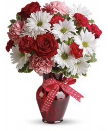 Hugs and Kisses Vase arrangement