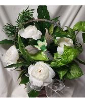 Hummingbird Planter with silk flowers and Hummingbird 