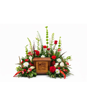 Hunting in Heaven (antlers not included) Cremation Flowers (urn not included)