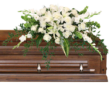 Hushed Goodbye Casket Spray in Lompoc, CA | BELLA FLORIST AND GIFTS