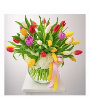 Hydrangea and Tulips 