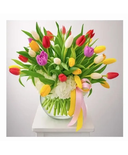 Hydrangea and Tulips 