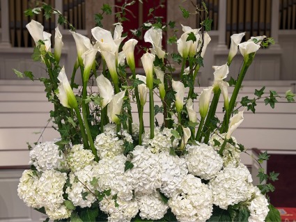 Hydrangeas & Calla Lilies Sympathy Arrangement