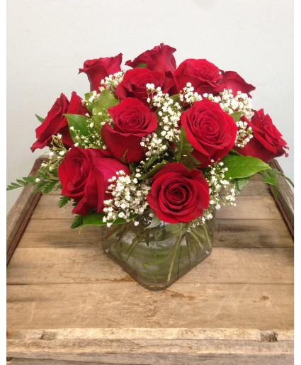 I ADORE YOU RED ROSE CUBE  
