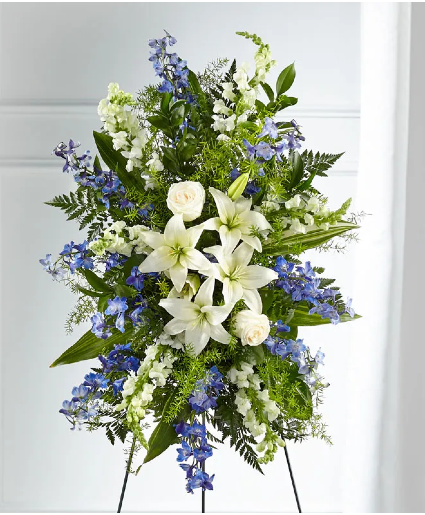 I am blue for you! Sympathy Arrangement
