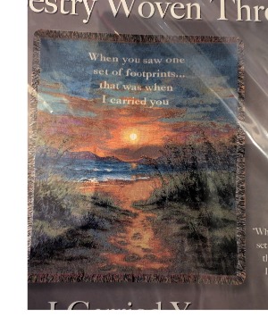 I CARRIED YOU SYMPATHY THROW  Sympathy Blanket on Easel 