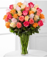 3 Dozen Mixed Roses With Filler 