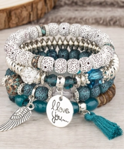 I LOVE YOUBOHEMIAN BRACELET   Turquoise