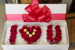 I  Love you to the moon and back Rose's and chocolates 