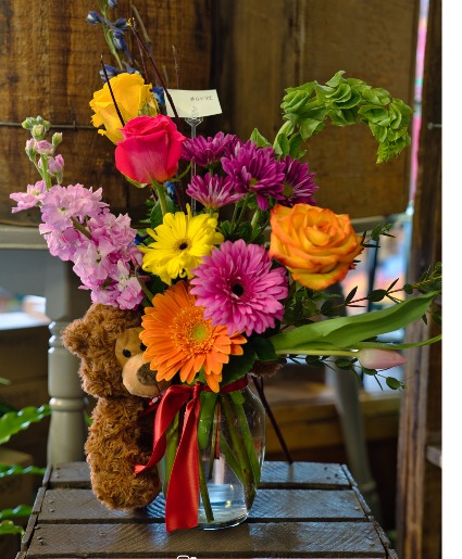 I'd Fight a Bear for you Flowers and Bear