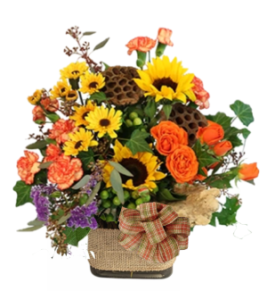 Sunflower Meadow Cube Vase Arrangement