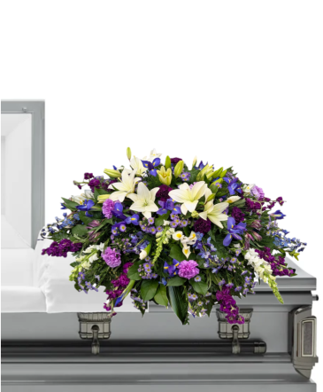 Idyllic Irises Casket Spray in Fitchburg, MA | CAULEY'S FLORIST & GARDEN CENTER