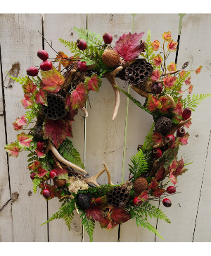 I'll See You In The Woods Antler Wreath