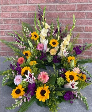 In A Field Of Sunflowers Cremation Wreath