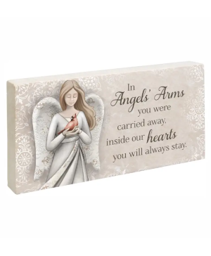 In Angels Arms Marbled Paver with easel 