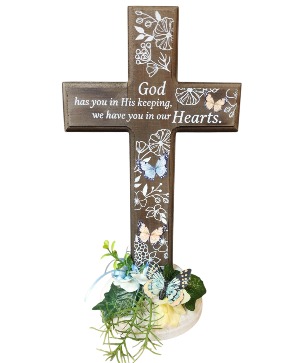 In His Keeping Wooden Cross 
