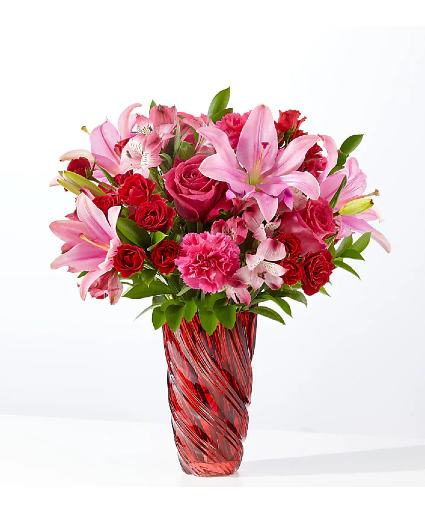 In Love Bouquet with Luxe Swirl Vase EVERYDAY