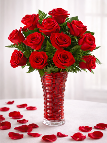 In Love with Red Roses Vase Arrangement  