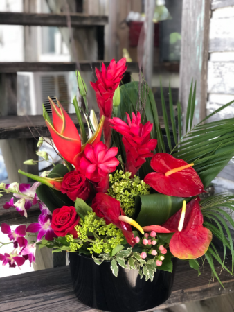In Love with Tropical Flowers & Roses Floral Arrangement in Key West, FL | Petals & Vines