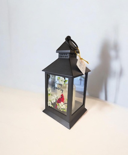 In Loving Memory Cardinal LED Lantern 