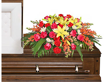 IN LOVING MEMORY Casket Spray in Urbana, OH | ETHEL'S FLOWER SHOP