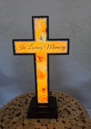 In Loving Memory Lighted Cross 