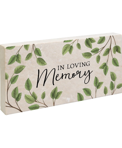 In Loving Memory marbled paver with easel 