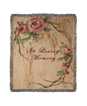 In Loving Memory Rose Woven Throw