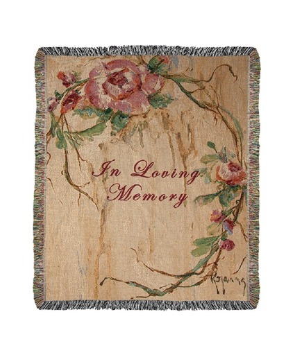 In Loving Memory Rose Woven Throw