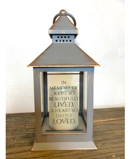 In Memory of a Life so bBeautifully Lived lantern 