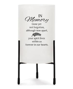 In Memory Sympathy Glass Candle Holder 