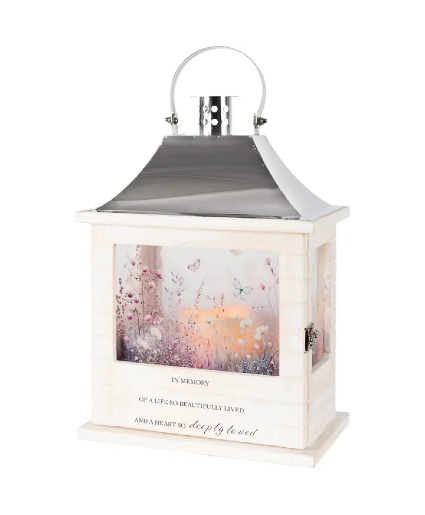 In Memory  Wooden Slat Lantern 