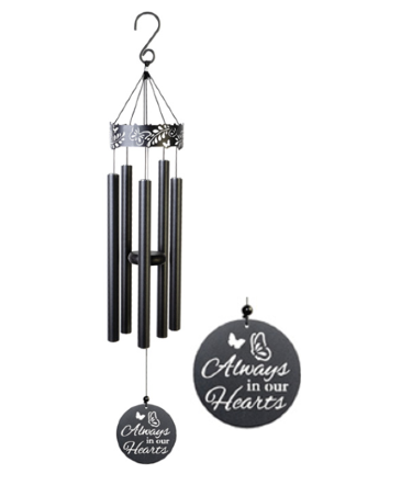 In Our Hearts 34" Lazer Cut Wind Chime in Chicora, PA | Lily Dale Floral Design Studio