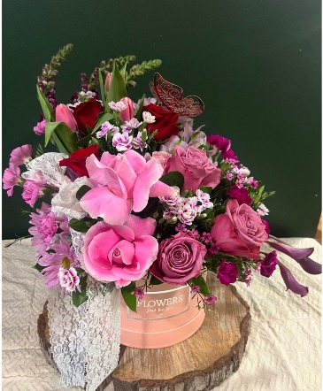 Incredibly Indulgent European Hat Box  in Winchendon, MA | Ruschioni’s Flowers and Gifts