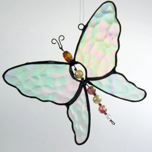 Iridescent Butterfly Stained Glass Suncatcher For The Home