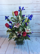 Iris & Stargazer Lily Vases 