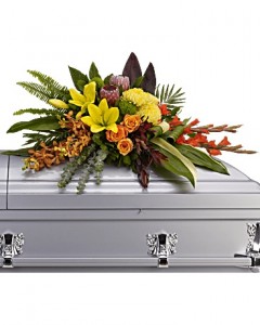 Island Memories Casket Spray Sympathy Arrangement
