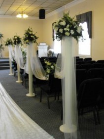 Isle Stands with Arrangements Different Heights