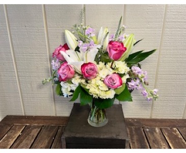 Special Day Roses and Lilies Vase Arrangement in Fairfield, CT | Blossoms at Dailey's Flower Shop
