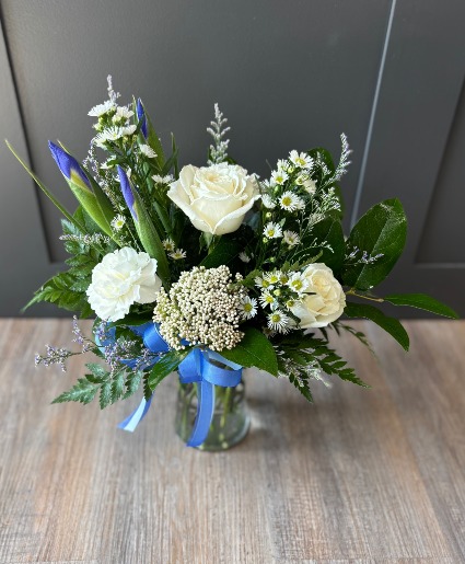 Blue & White Blooms  Floral Arrangement