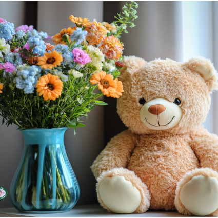 It's A Boy Vase and Plush