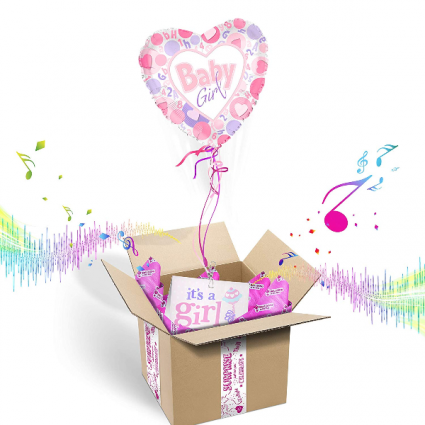 "It's A Girl" INFLATED Helium Balloon Gift Package 
