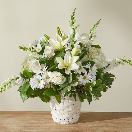 Ivory Elegance Floral Basket 