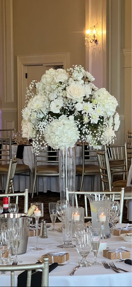 Ivory Elegance Formal reception Centerpiece