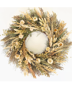 Ivory Meadows Wreath Dried Florals